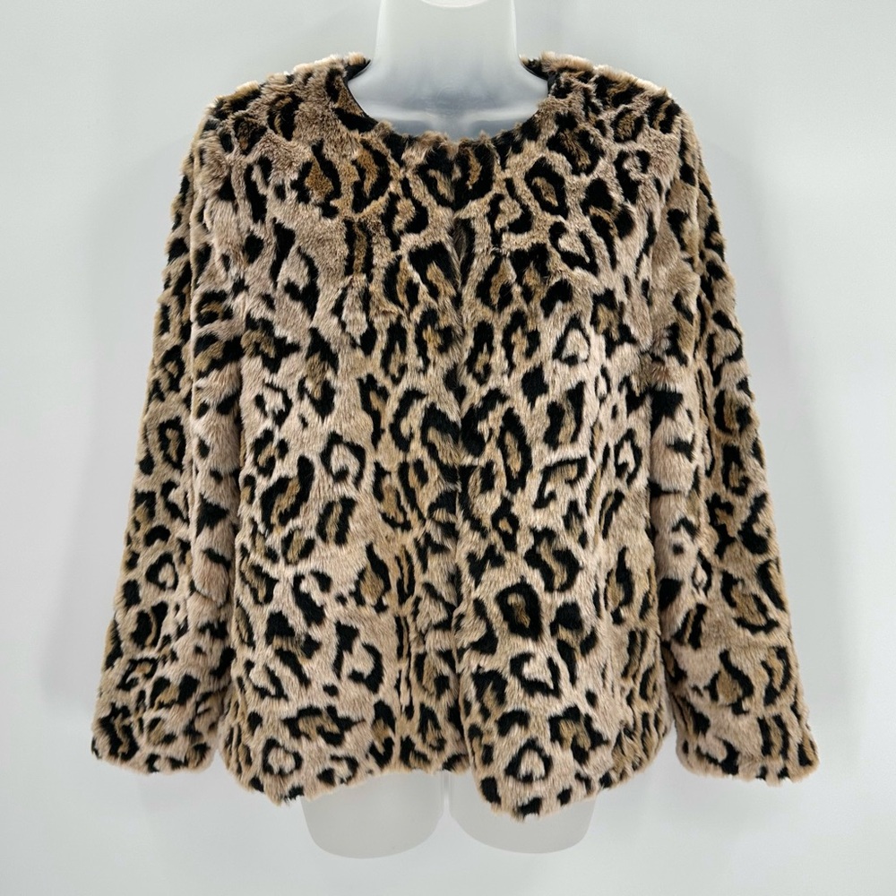 Love Token Jacket Women’s S Cheetah Leopard Short Faux Fur Coat Mob Wife Party